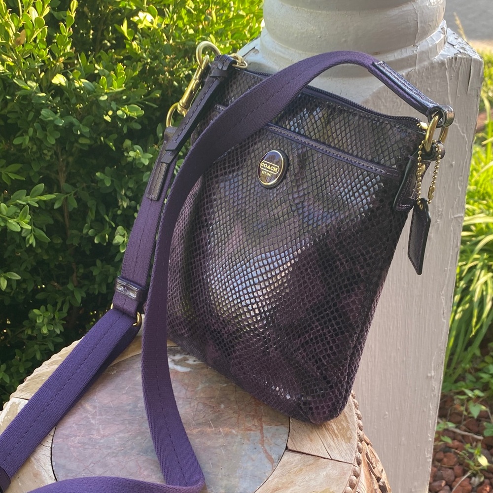 💜🖤Rare Y2K Purple Coach Crossbody Leather Bag💜🖤 - Picture 4 of 16